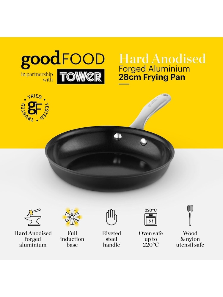 Good Food Grey Hard Anodised Frying Pan with Non Stick - Image 2 of 10