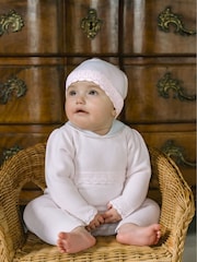 Emile Et Rose Kat Knitted All-In-One with Pretty Scalloped Hems and Hat - Image 1 of 7