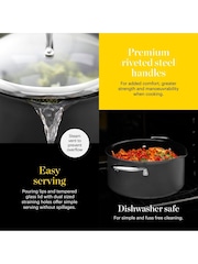 Good Food Grey Hard Anodised Casserole Dish with Tempered Glass Lid - Image 5 of 10