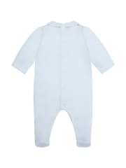 Emile Et Rose Blue Kenny All-In-One with Check Embroidered Collar Cuffs and Pocket Flaps - Image 1 of 2