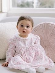 Emile Et Rose Pink Katya Floral Print Dress With Large Embroidered Collar - Image 1 of 4