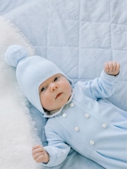modra - Emile Et Rose Kenton Knitted Hat With Ear Flaps & Pom-Pom - Slika 1 iz 3