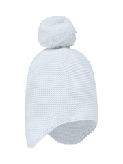 modra - Emile Et Rose Kenton Knitted Hat With Ear Flaps & Pom-Pom - Slika 3 iz 3
