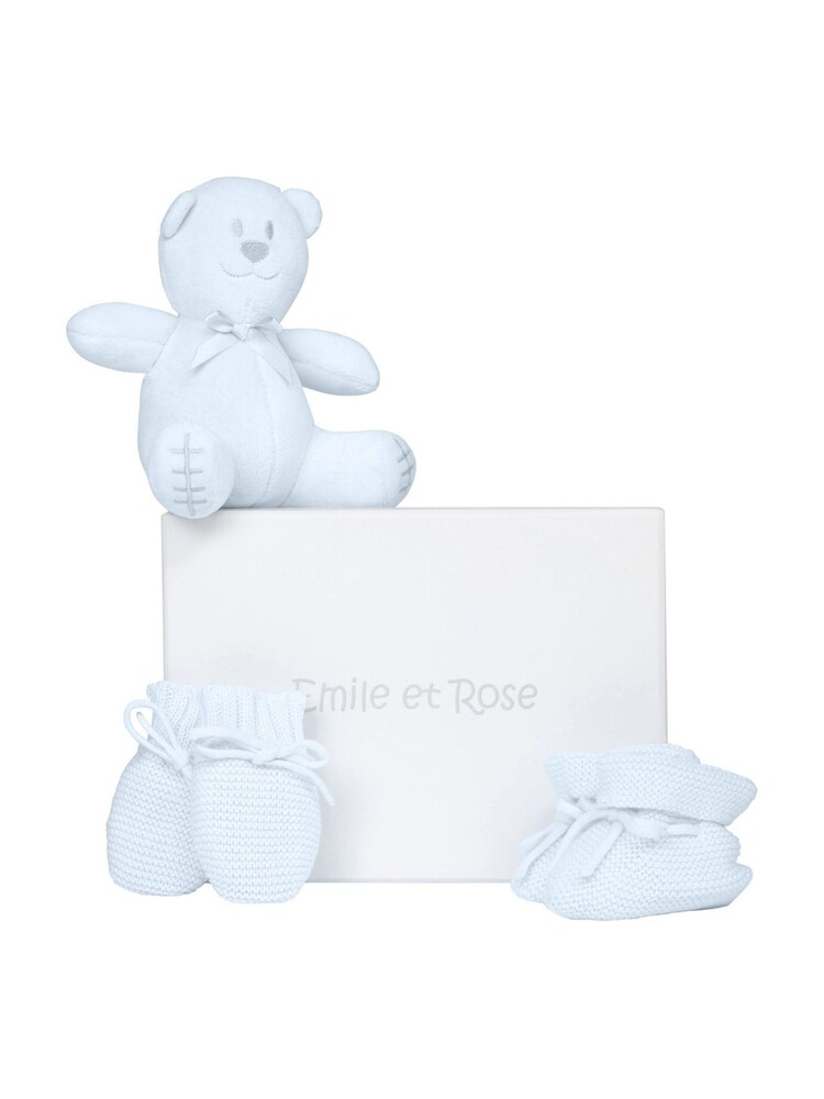 Emile Et Rose Kelsey Knitted Mitt Boottee & Toy Gift Set - Image 1 of 2 Emile Et Rose Kelsey Knitted Mitt Boottee & Toy Gift Set - Image 1 of 2