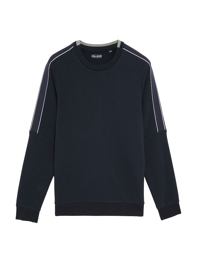 أزرق - Lyle & Scott Tape Crew Neck Sweatshirt - صورة 5 من 5 أزرق - Lyle & Scott Tape Crew Neck Sweatshirt - صورة 5 من 5