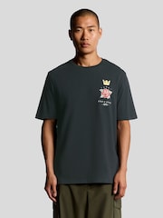 Lyle & Scott Blue Rose and Crown Graphic Print T-Shirt - Image 1 of 5