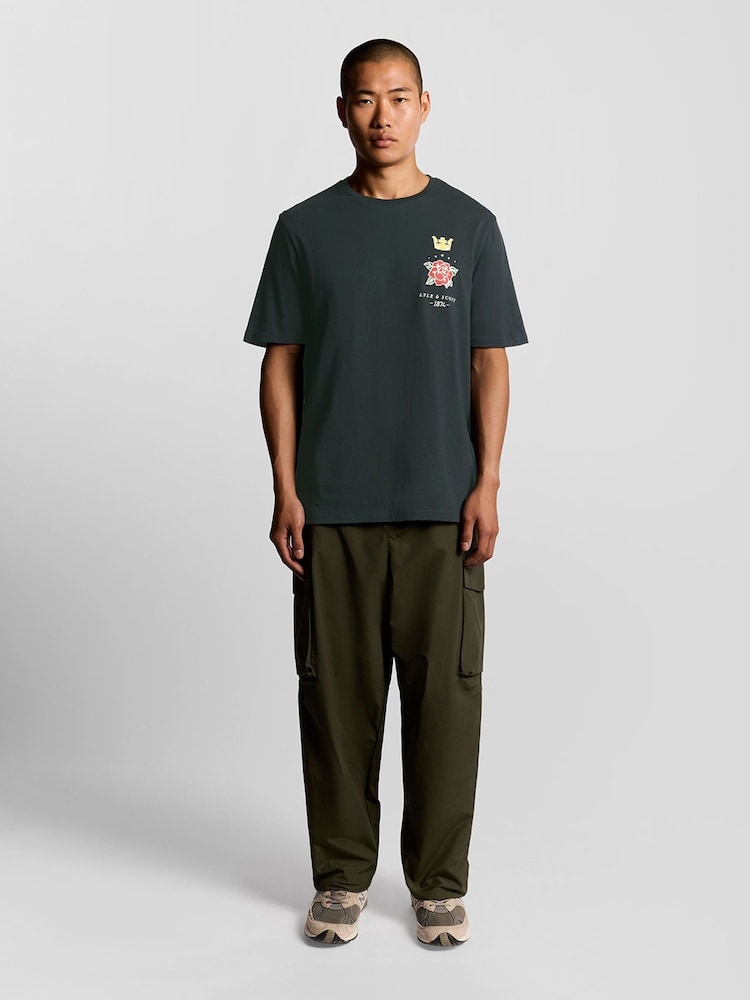 Lyle & Scott Blue Rose and Crown Graphic Print T-Shirt - Image 2 of 5