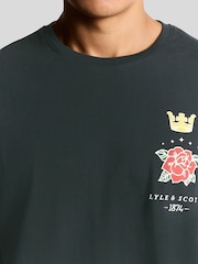 Lyle & Scott Blue Rose and Crown Graphic Print T-Shirt - Image 3 of 5