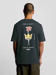 Lyle & Scott Blue Rose and Crown Graphic Print T-Shirt - Image 4 of 5