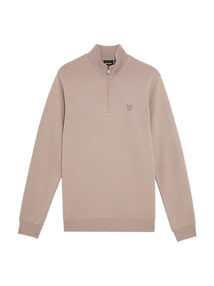Lyle & Scott Cream Superfine Quarter Zip Sweatshirt - Image 5 of 5