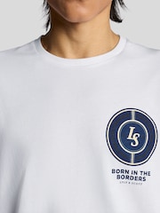 Lyle & Scott White Born In The Borders Graphic Print T-Shirt - Image 3 of 6