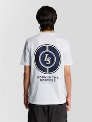 Lyle & Scott White Born In The Borders Graphic Print T-Shirt - Image 4 of 6