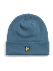 Lyle & Scott Blue Cotton Merino Beanie - Image 1 of 3