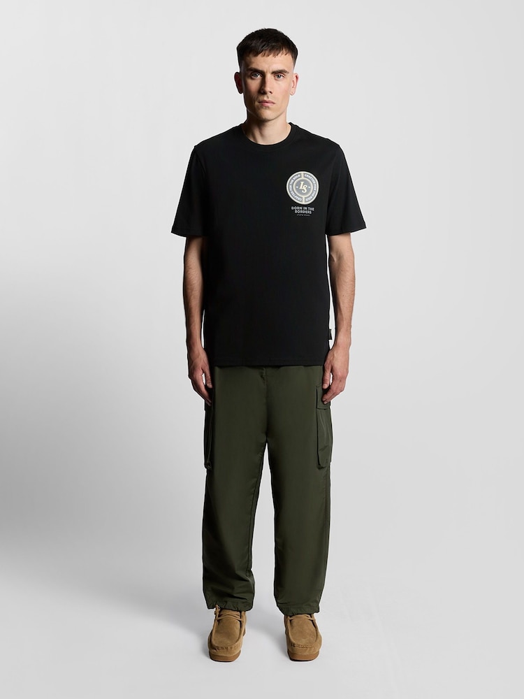 Lyle & Scott Black Born In The Borders Graphic Print T-Shirt - Image 2 of 6