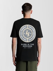 Lyle & Scott Black Born In The Borders Graphic Print T-Shirt - Image 4 of 6