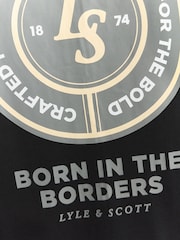 Lyle & Scott Black Born In The Borders Graphic Print T-Shirt - Image 6 of 6