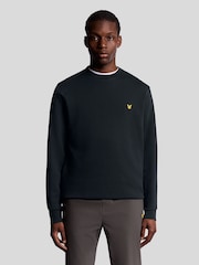 Lyle & Scott Blue Geometric Globe Graphic Print Crew Neck Sweatshirt - Image 1 of 5