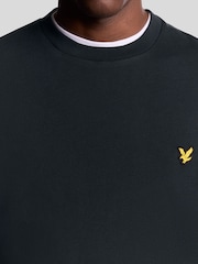 Lyle & Scott Blue Geometric Globe Graphic Print Crew Neck Sweatshirt - Image 3 of 5
