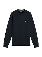 Lyle & Scott Blue Geometric Globe Graphic Print Crew Neck Sweatshirt - Image 5 of 5