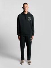 Lyle & Scott Black Ship Insignia Graphic Print Hoodie - Image 2 of 6