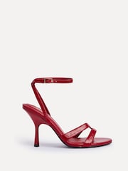 Linzi Red Bronte Heeled Sandals with Double Front Strap - Image 3 of 6