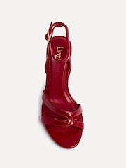 Linzi Red Bronte Heeled Sandals with Double Front Strap - Image 4 of 6