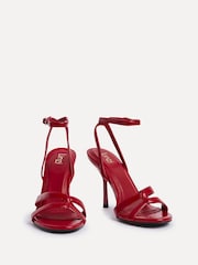 Linzi Red Bronte Heeled Sandals with Double Front Strap - Image 5 of 6