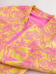 Rose/Jaune - Maillot de bain texturé à manches longues Sunsafe (3-16ans) - Image 8 de 8