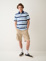 Azul/blanco - Polo con diseño de rayas horizontales - Imagen 2 de 5