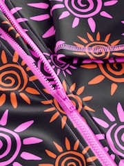 Black/Pink Sun Short Sleeved Sunsafe Swimsuit (6mths-16yrs) - Image 4 of 4