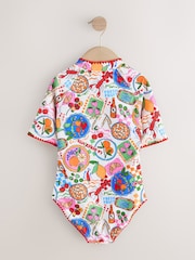 Multi Picnic Scene Short Sleeved Sunsafe Swimsuit (3mths-16yrs) - Image 5 of 7