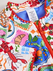 Multi Picnic Scene Short Sleeved Sunsafe Swimsuit (3mths-16yrs) - Image 7 of 7