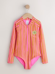 Pink/Orange Stripe Long Sleeve Sunsafe Swimsuit (3mths-16yrs) - Image 5 of 8