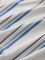 Grey Marl/Blue Horizontal Striped Polo Shirt - Image 2 of 3