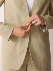 Jigsaw Cream Irish Linen Edge Blazer - Image 2 of 7