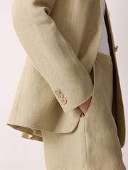 Jigsaw Cream Irish Linen Edge Blazer - Image 4 of 7