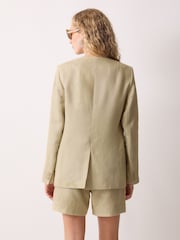 Jigsaw Cream Irish Linen Edge Blazer - Image 5 of 7