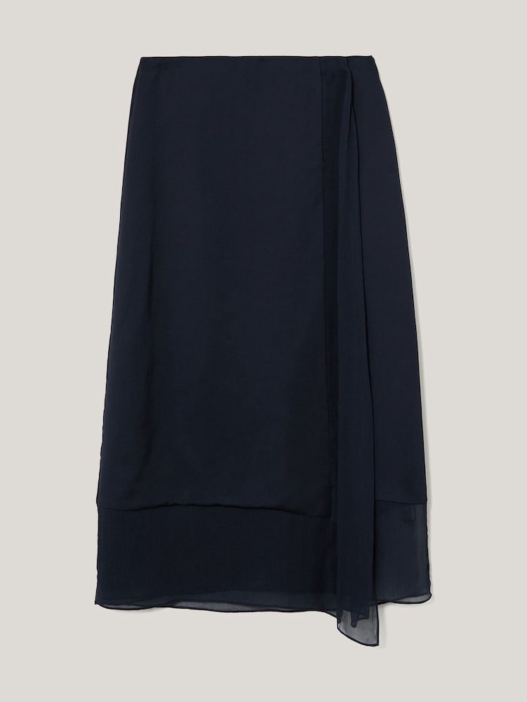 Jigsaw Blue Silk Trim Layered Skirt - Image 5 of 5