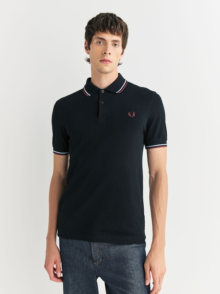 Fred Perry Black Chrome Tipped Polo Shirt - Image 1 of 5