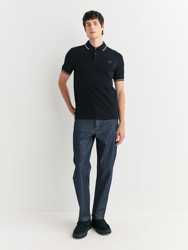 Fred Perry Black Chrome Tipped Polo Shirt - Image 2 of 5
