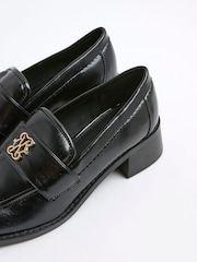 River Island Black Heeled Loafers with trim - Image 6 of 6