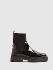 River Island Black Knit Chunky Ankle Boots - Image 1 of 6