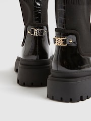 River Island Black Knit Chunky Ankle Boots - Image 6 of 6