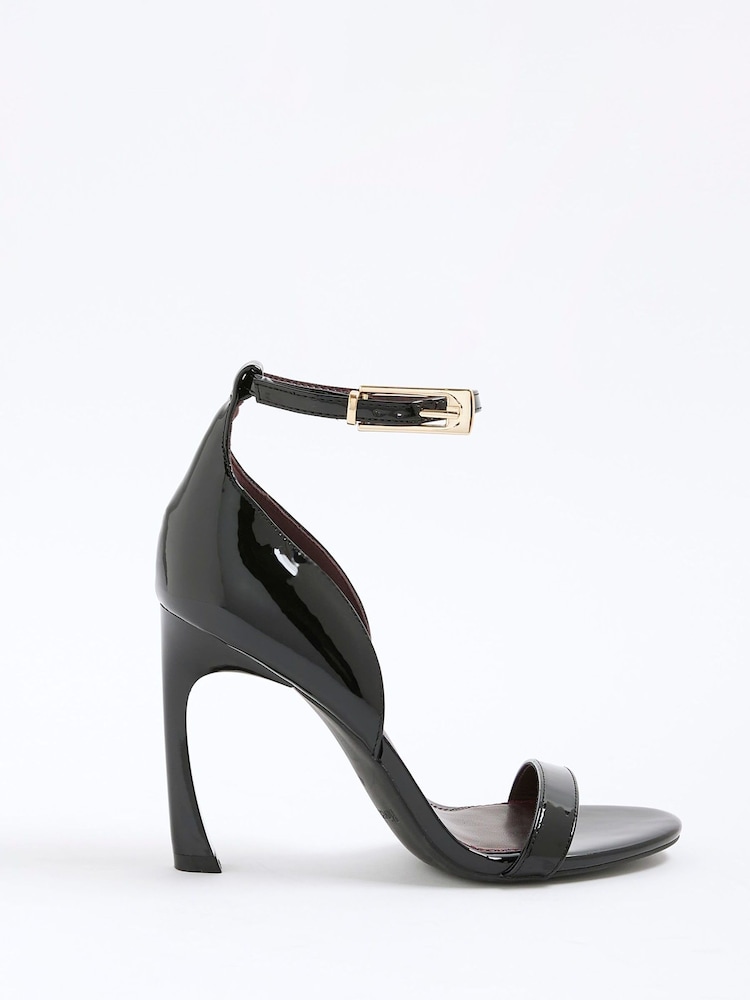 River Island Black Closed Back Banana Heel Sandals - Image 1 of 5 River Island Black Closed Back Banana Heel Sandals - Image 1 of 5
