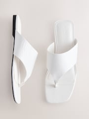 White Forever Comfort® Toe Thong Sandals - Image 1 of 7