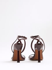 River Island Red Angled Barely There Sandals - Image 3 of 5