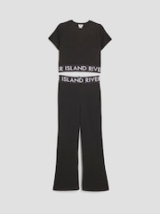 River Island Black Waist Band Top and Kickflare Set - Image 1 of 4
