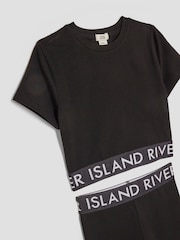 River Island Black Waist Band Top and Kickflare Set - Image 3 of 4