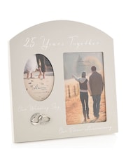 Widdop Grey Amore Arched Double Frame 25th Anniversary - Image 1 of 3