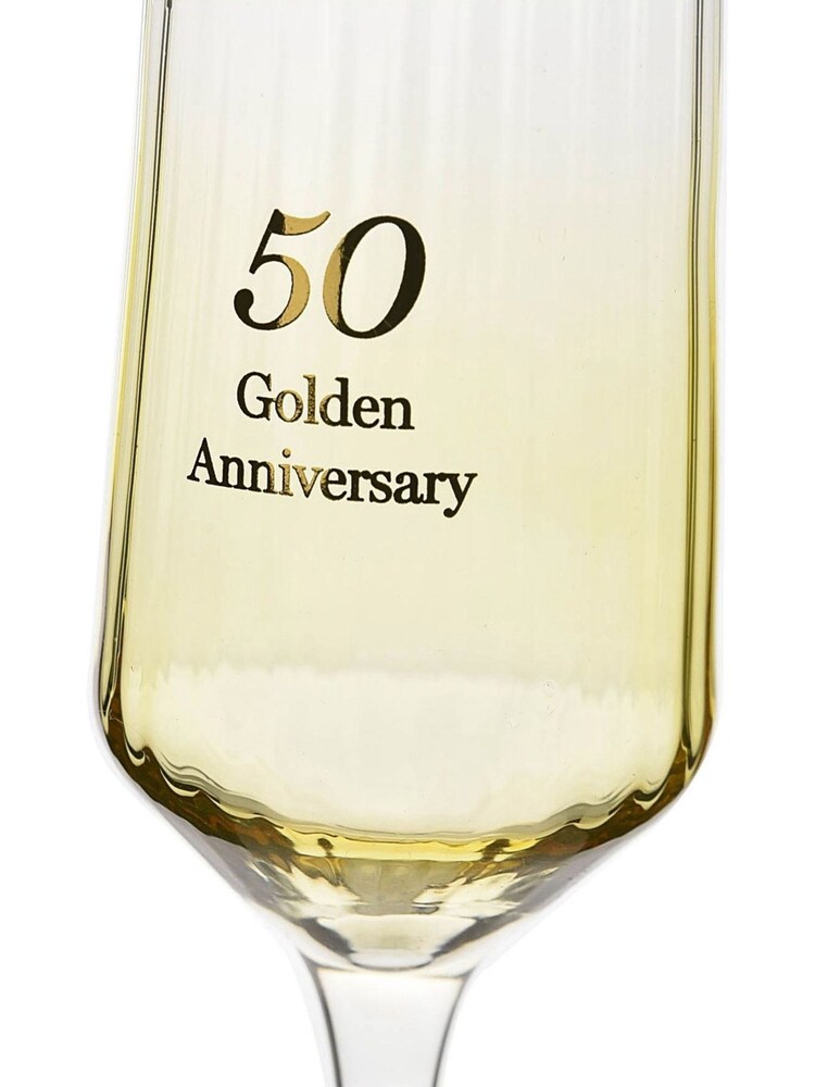 Widdop Set of 2 Clear Amore Flute Glasses 50th Anniversary - Image 3 of 3